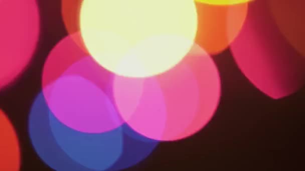 Luces Colores Intermitentes Desenfocado Efecto Bokeh Superposición — Vídeos de Stock