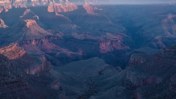 Tidsfördröjning För Molnet Skuggor Över Grand Canyon Klippiga Landskap Arizona — Stockvideo