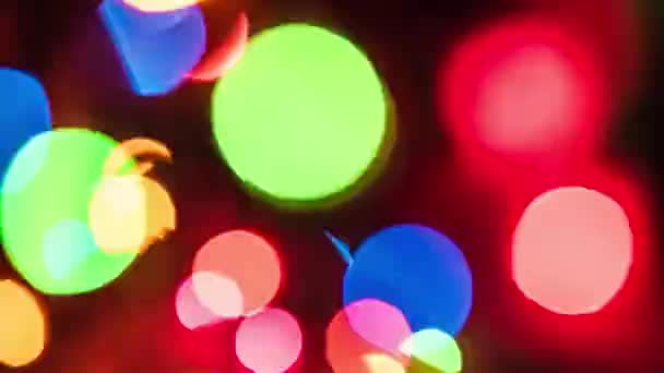 Luces Colores Intermitentes Desenfocado Efecto Bokeh Superposición — Vídeos de Stock