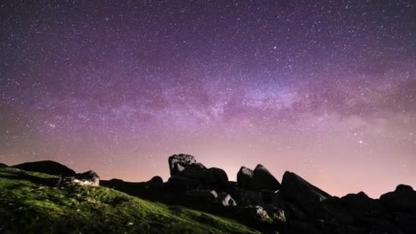 Milky Way Time Lapse Dartmoor National Park Devon — Stock Video