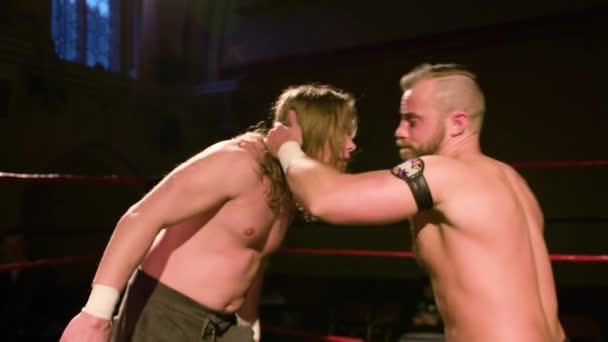 Pro Wrestling Match Movimento Lento — Vídeo de Stock