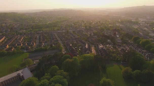 Stad Bath Luchtfoto Drone Beelden Van Historische Stad Platteland Bij — Stockvideo