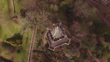 Cabot kule ve Brandon Hill Park hava dron görüntüleri, Bristol City İngiltere'de