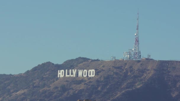 Hollywood Sign Sfondo Colline Hollywood Los Angeles California — Video Stock