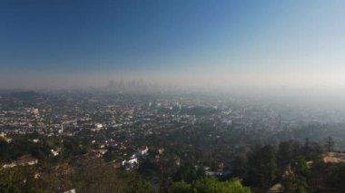 Smog ve Los Angeles Cityscape, anteni panoramik, La California kirliliği 