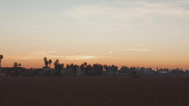 Venice Beach Boardwalk Sunrise Scenic Morning Los Angeles — стоковое видео