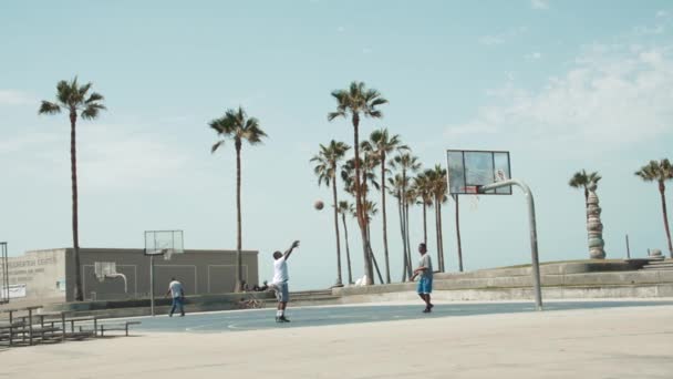 Basketmatch Venice Beach Kalifornien Slow Motion — Stockvideo