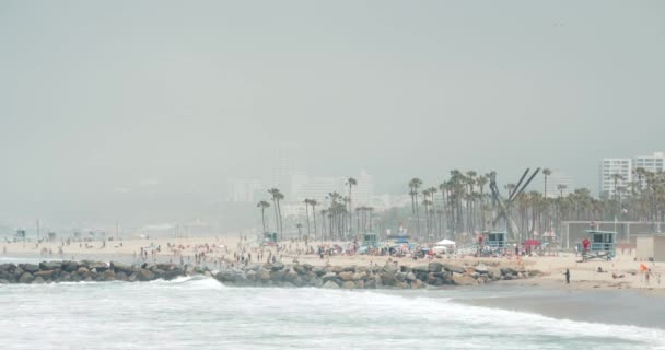 Venedig Strand Malerisch Bedeckt Los Angeles Stadtlandschaft — Stockvideo