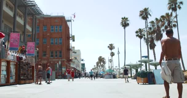 Venice Beach Boardwalk Randonnée Pédestre Los Angeles Californie — Video