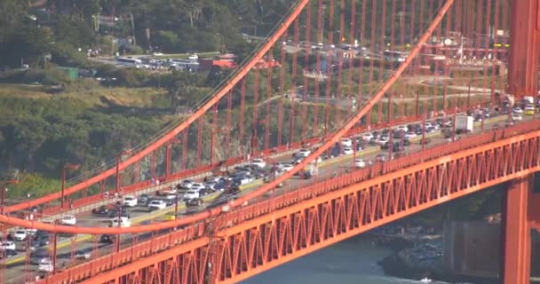 Samochody Ruchu Most Golden Gate Gród San Francisco California — Wideo stockowe