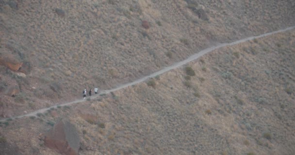 Senderistas Senderismo Desierto Mountain Path — Vídeo de stock