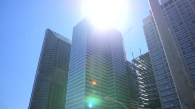 Seattle gökdelen Shot, mavi gökyüzü kaydırma binalar