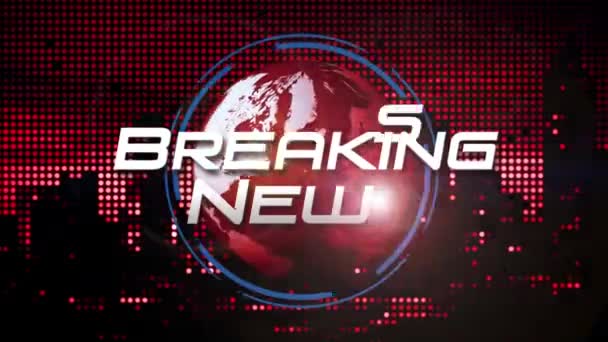 Breaking News Animated Title Graphic Untuk Broadcast News — Stok Video