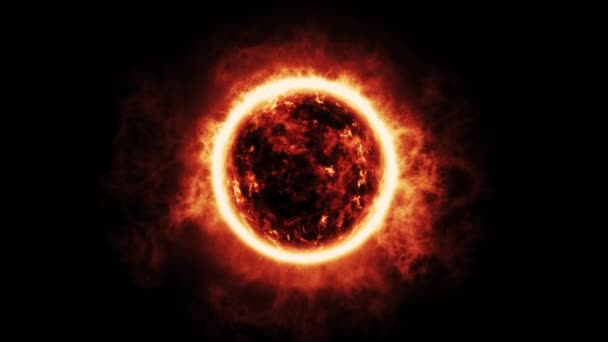 Sun Explosión Animación Bolas Fuego Espacio — Vídeo de stock