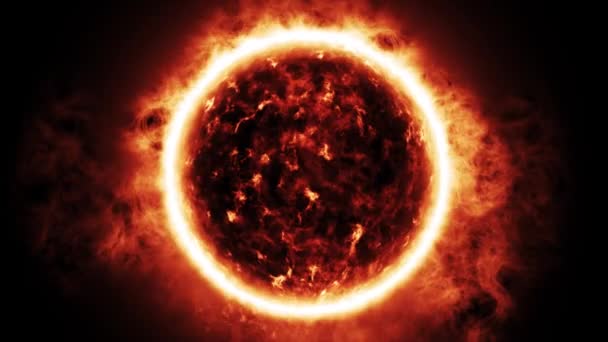 Sun Exploderande Fireball Animation Långsam Zoom — Stockvideo