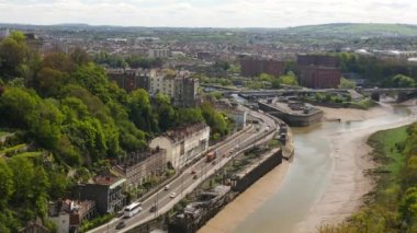 Bristol City, İngiltere - Clifton asma köprü görünümü