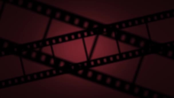 Moving Film Strip Animation Effect Red — Stock Video