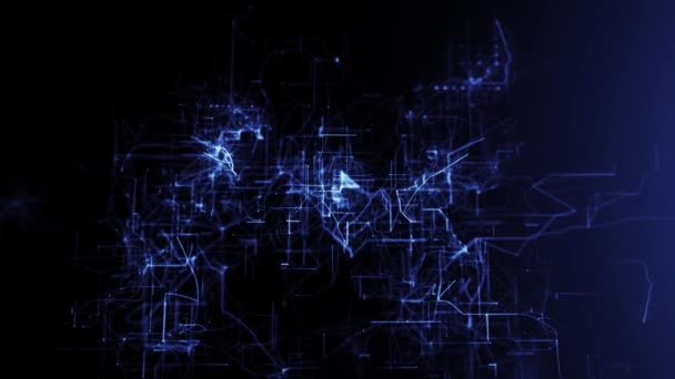 Абстрактная Сетка Цифровых Связей Моделировании Пространства — стоковое видео