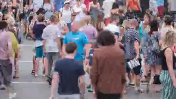 Upływ Czasu Tłumu Ludzi Chodzących Zgiełku Miasta Scenic — Wideo stockowe