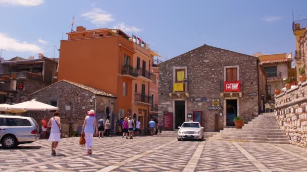 Castelmola Pittoresque Place Village Italien Café — Video