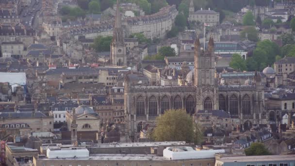 Bath Abbey Chiesa Parrocchiale Anglicana Cattedrale Nella Storica Città Bath — Video Stock