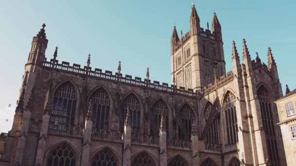 Bath Abbey Anglikánské Farnosti Church Cathedral Historickém Městě Bath Velká — Stock video