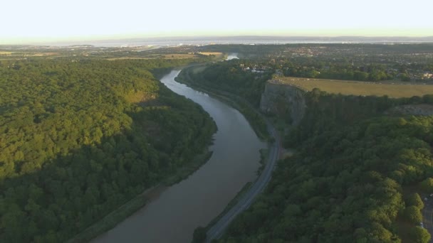 Aerial Drone Strzał Rzeki Avon Gorge Bristol — Wideo stockowe