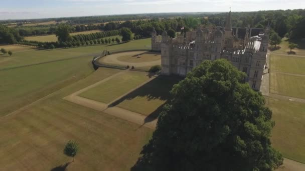 Vue Aérienne Par Drone Burghley House Une Grande Maison Campagne — Video