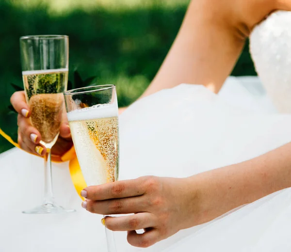 Wedding Champagne Glasses — Stock Photo, Image