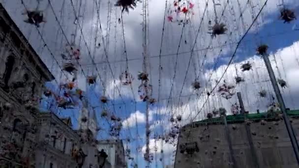 Rue Nikolskaïa à Moscou pendant les jours de la Coupe du monde à Moscou — Video