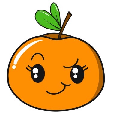 Çocuklar ve giysi baskıları için gülümseyen turuncu vektör sanat illüstrasyon