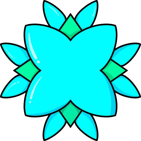 Blue Cartoon Doodle Flower Vector Illustration White Background Kids Clothes — Stock Vector