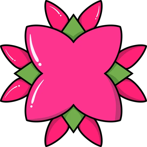 Dibujos Animados Rosa Garabato Flor Vector Ilustración Con Fondo Blanco — Vector de stock