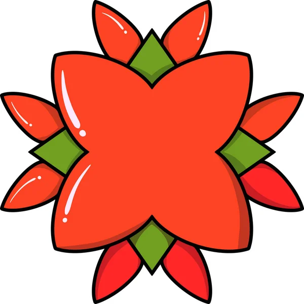 Червоний Мультфільм Каракулі Квітка Векторні Ілюстрації Білим Тлом Дітей Принту — стоковий вектор