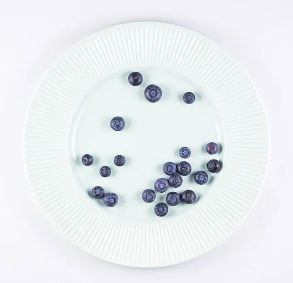 Blueberries Plate Fruits Healthy Life — Stock Photo, Image