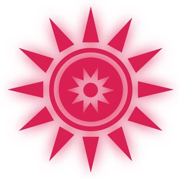 Sol Ikonen Symbool Glansiga Stjärnformade Webb Klistermärken Element Stil För — Stockfoto