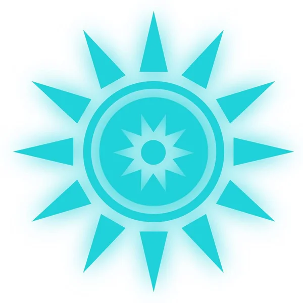 Sun icon symbool. Glossy star shaped web stickers. Element style for chakra meditation