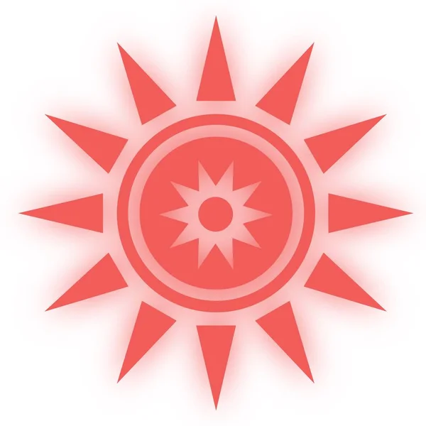 Sol Ikonen Symbool Glansiga Stjärnformade Webb Klistermärken Element Stil För — Stockfoto