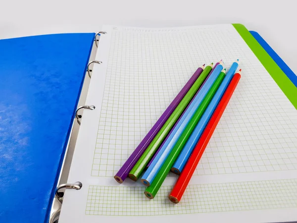 Back School Colorful Supplies Starting School Paper Craft Take Notes — Stock Photo, Image