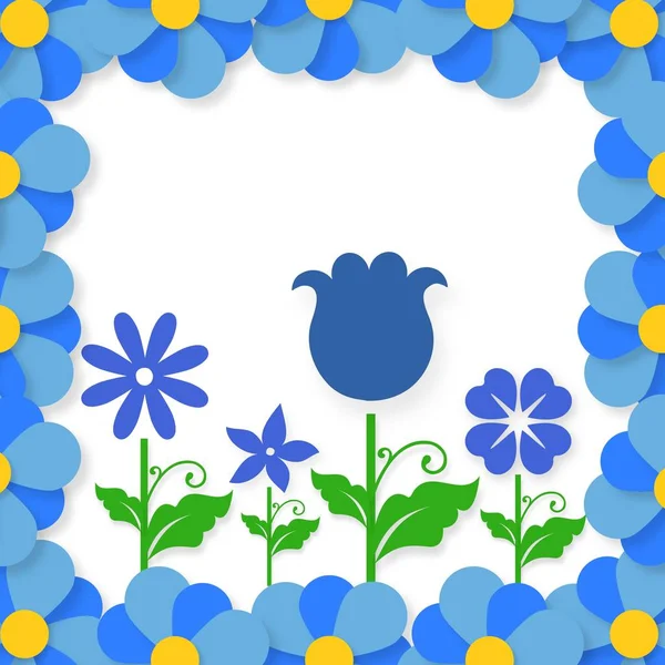 Cartoon doodle flower illustration with cheerful colours for children