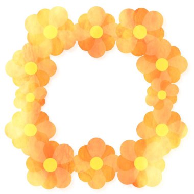 Sarı altın tarzı ile suluboya çiçek illüstrasyon