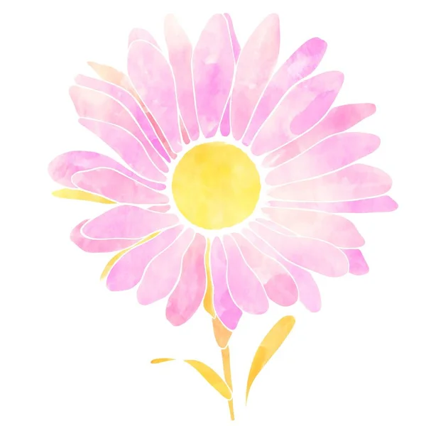 Illustration Fleur Aquarelle Avec Style Jaune Doré — Photo