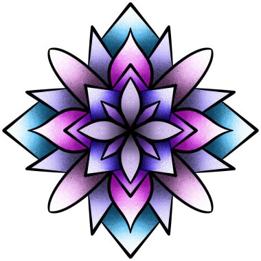 Çakra sembolüne 3D parlayan mandalalar