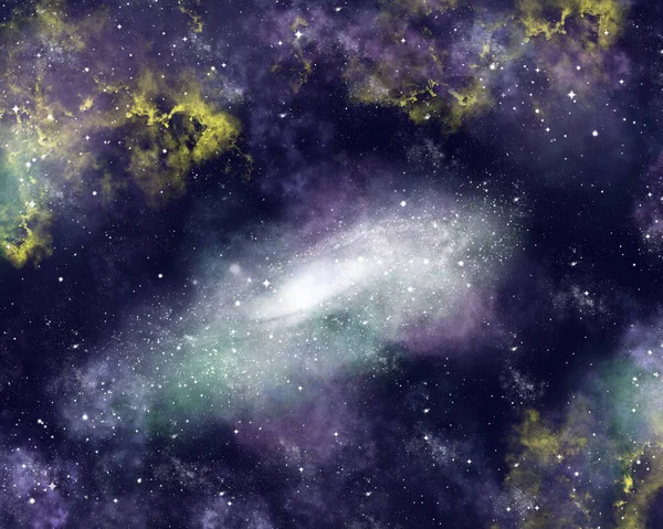 Stjärnfält Rymden Nebulosa Och Gasöverbelastning — Stockfoto