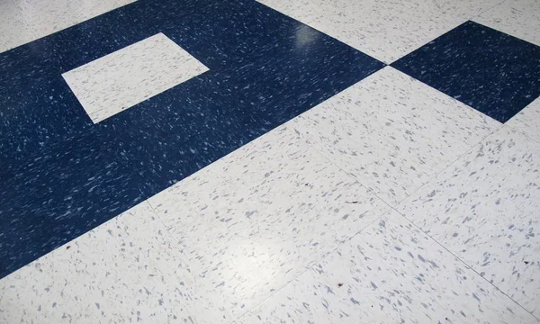 Modern Blue Pattern White Vinyl Flooring — Stock Photo, Image