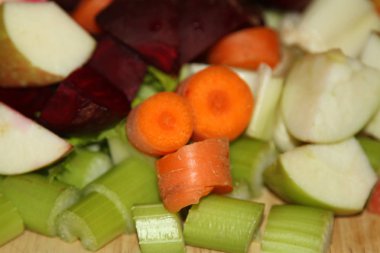 Arka plan doğranmış meyve ve sebze