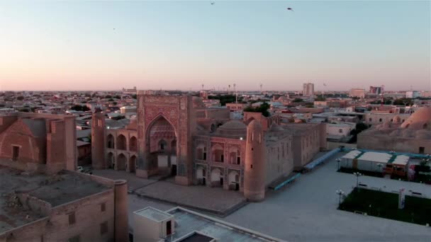 Παλιά Πόλη Bukhara Ουζμπεκιστάν Πανόραμα Στις Ακτίνες Του Ήλιου Που — Αρχείο Βίντεο