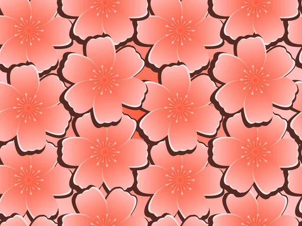 Naadloze Vintage Patroon Van Sakura Bloemen Moederdag Dag Kaart Maart — Stockfoto