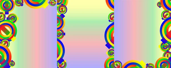 Ensemble Fonds Abstraits Couvertures Avec Des Cercles Colorés Sur Fond — Image vectorielle