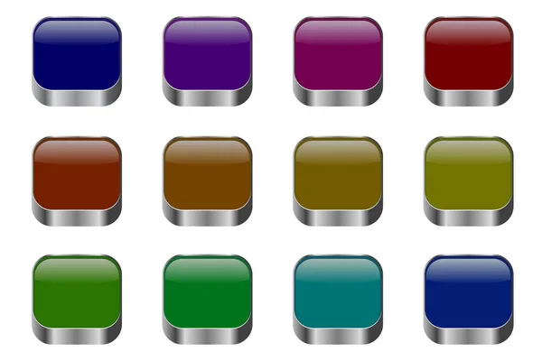 Set Colorful Buttons Websites Blogs Modern Design — Stock Photo, Image